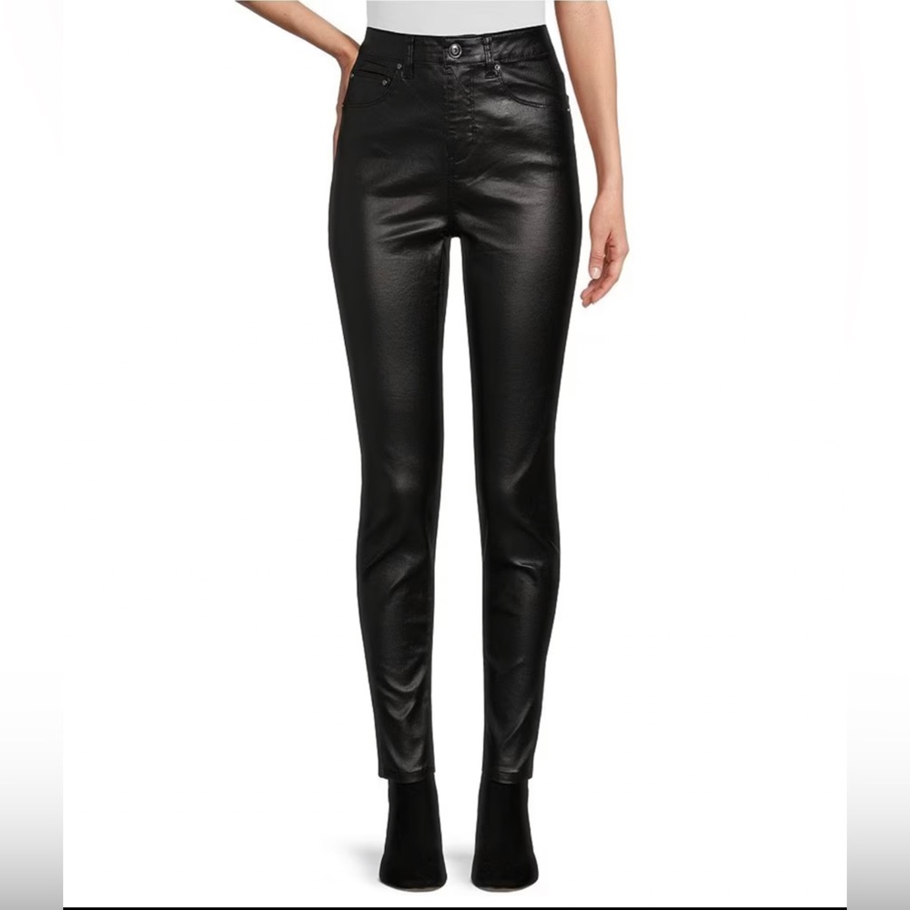 High Rise Skinny Coated Denim Jeans